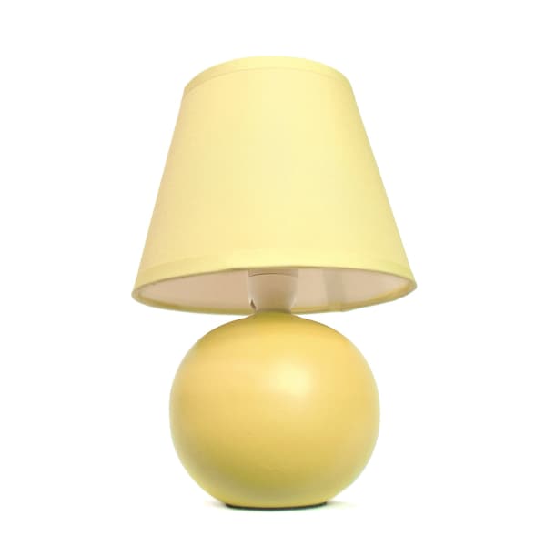 Simple Designs Mini Ceramic Globe Table Lamp, Yellow LT2008YLW Zoro